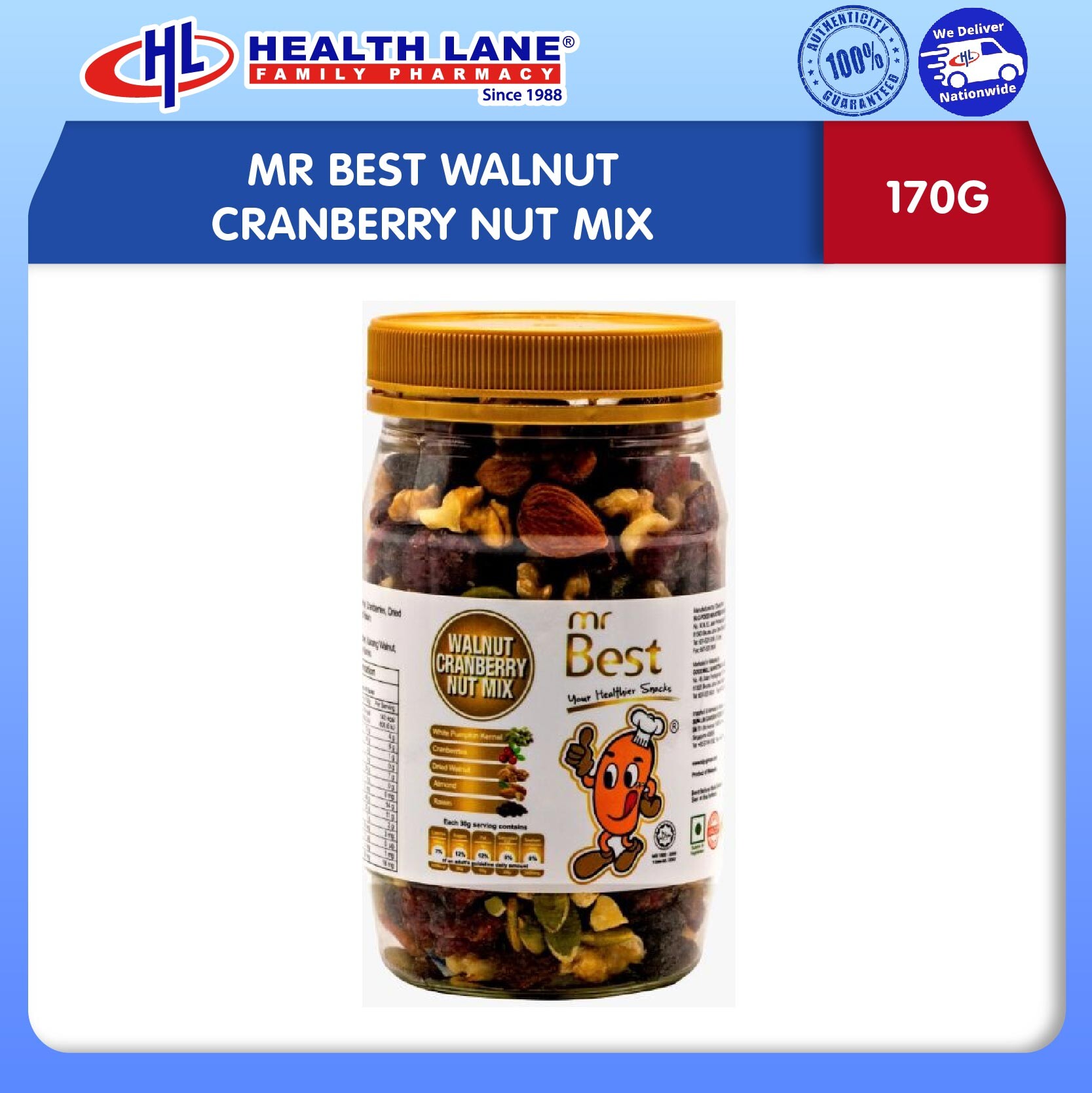 MR BEST WALNUT CRANBERRY NUT MIX (170G)